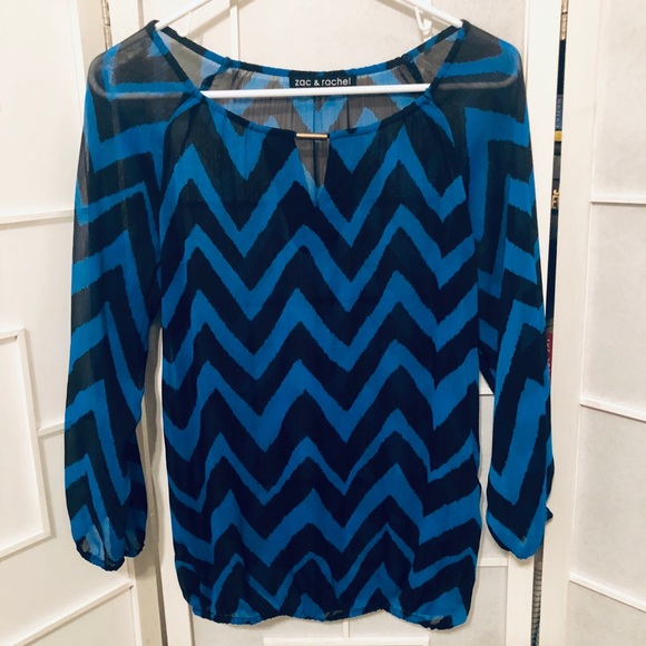 Zac & Rachel 3/4 length sleeves chevron blouse - Picture 5 of 8